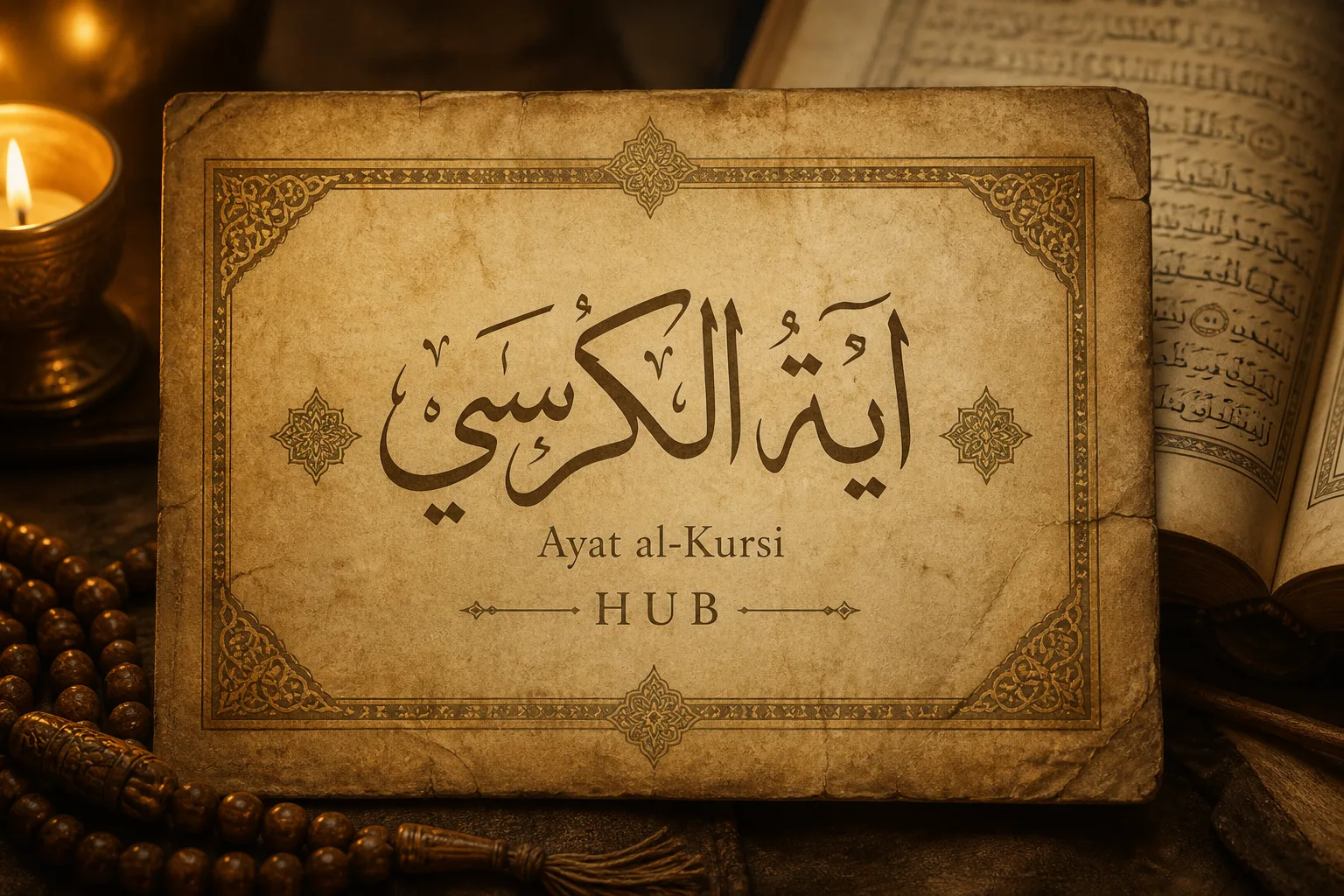 Âyetü’l-Kürsî — kadim Osmanlı üslubunda kapak