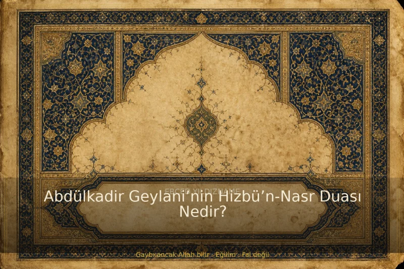 Abdülkadir Geylani’nin Hizbü’n-Nasr Duası Nedir? — klasik ebced ve yıldızname geleneğine dair görsel anlatım