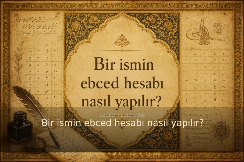Bir ismin ebced hesabı nasıl yapılır? — klasik ebced ve yıldızname geleneğine dair görsel anlatım