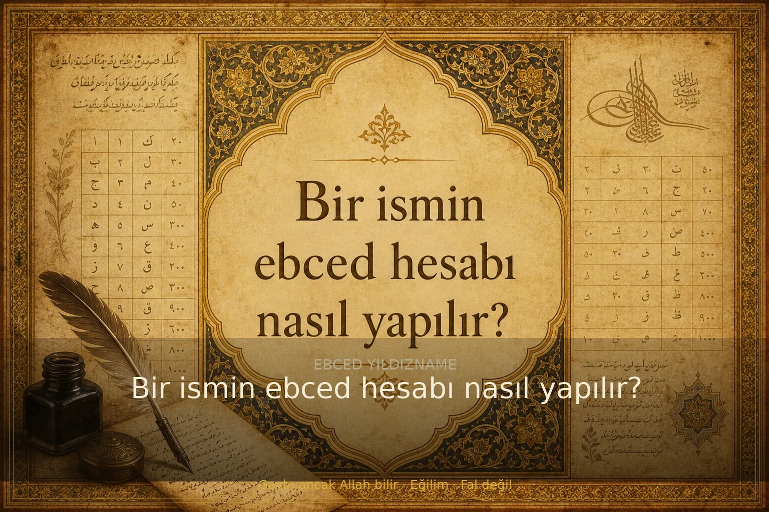 Bir ismin ebced hesabı nasıl yapılır? — klasik ebced ve yıldızname geleneğine dair görsel anlatım