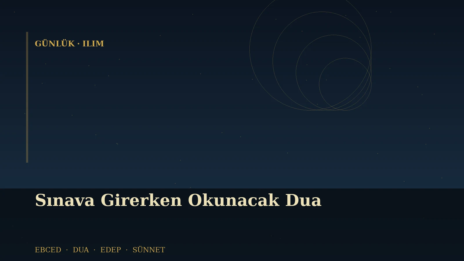 Sınava Girerken Okunacak Dua — Ebced Yıldızname özgün kapak