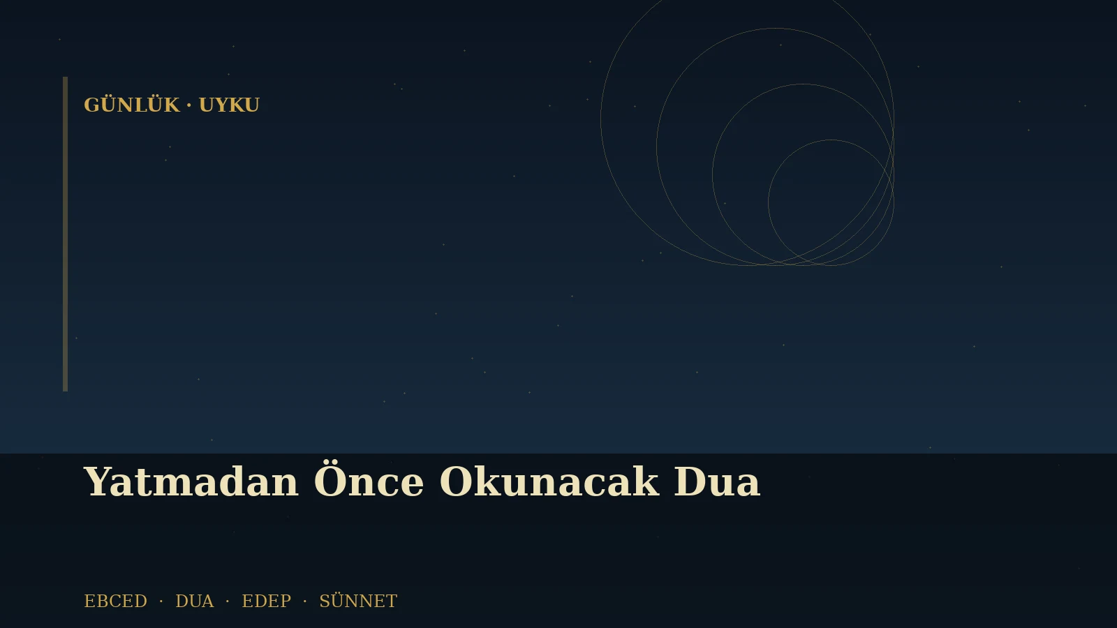 Yatmadan Önce Okunacak Dua — Ebced Yıldızname özgün kapak