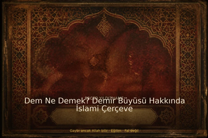 Dem Ne Demek? Demir Büyüsü Hakkında İslami Çerçeve — klasik ebced ve yıldızname geleneğine dair görsel anlatım