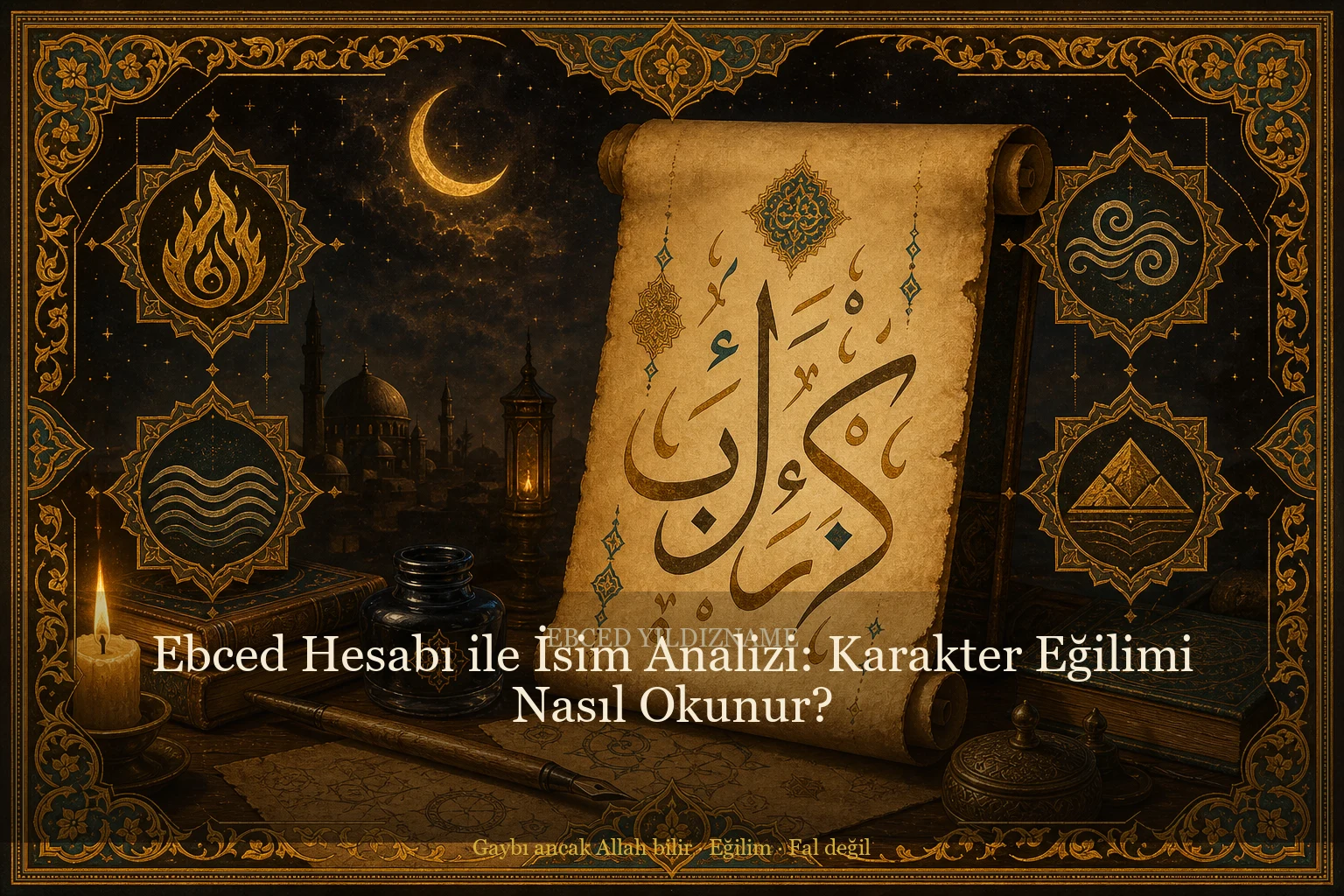Ebced Hesabı ile İsim Analizi — Osmanlı tezhip kapak