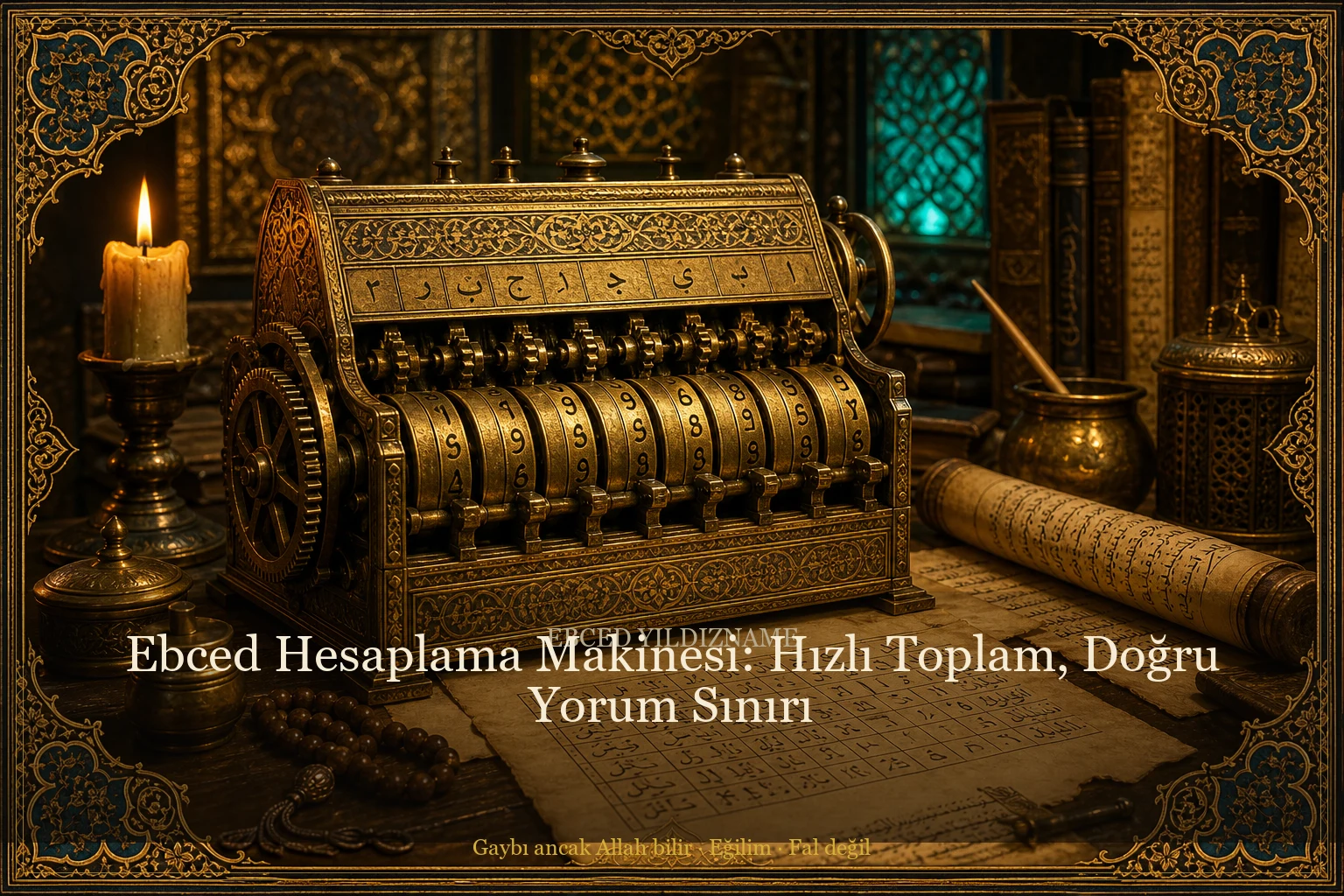 Ebced Hesaplama Makinesi — Osmanlı tezhip kapak