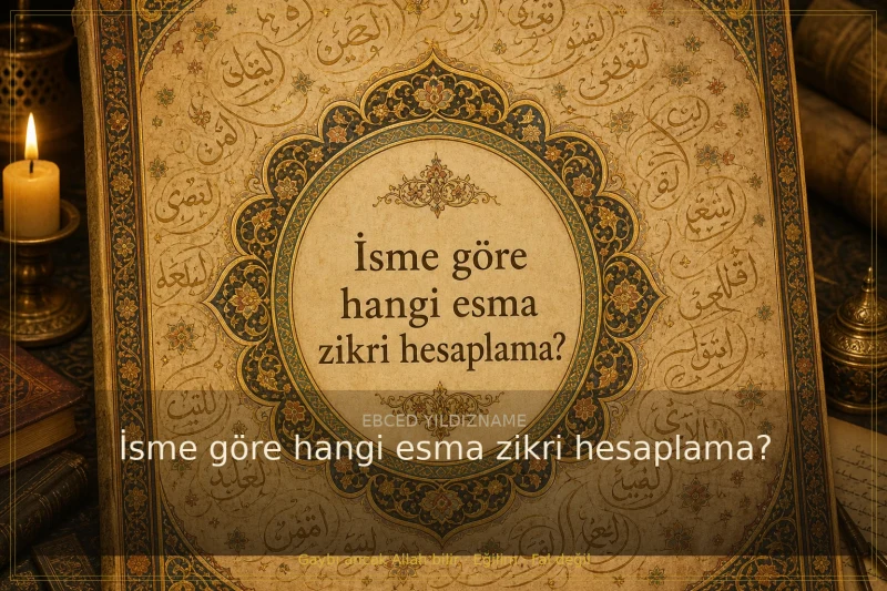 İsme göre hangi esma zikri hesaplama? — klasik ebced ve yıldızname geleneğine dair görsel anlatım