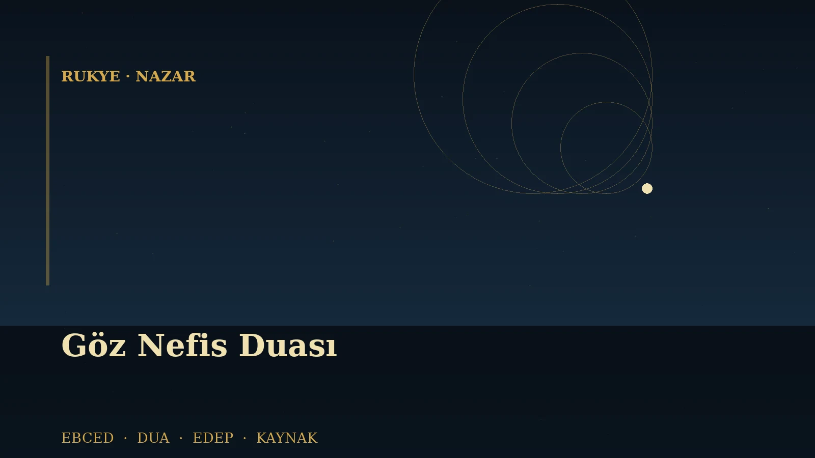 Göz Nefis Duası — Ebced Yıldızname özgün kapak