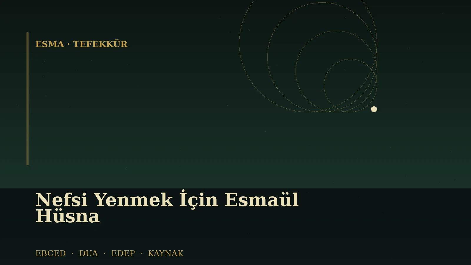 Nefsi Yenmek İçin Esmaül Hüsna — Ebced Yıldızname özgün kapak