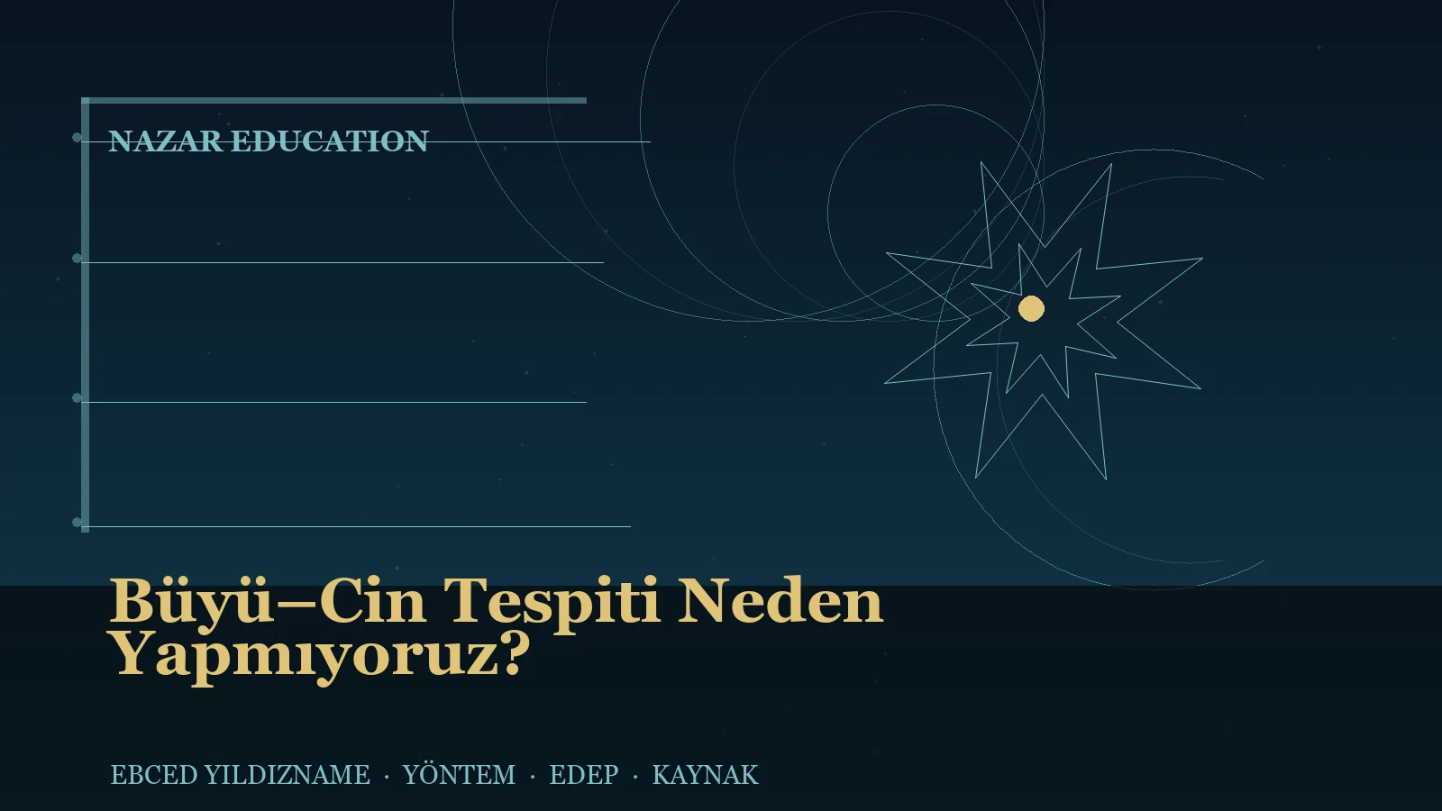 Büyü–Cin Tespiti Neden Yapmıyoruz? — Ebced Yıldızname özgün kapak çizimi