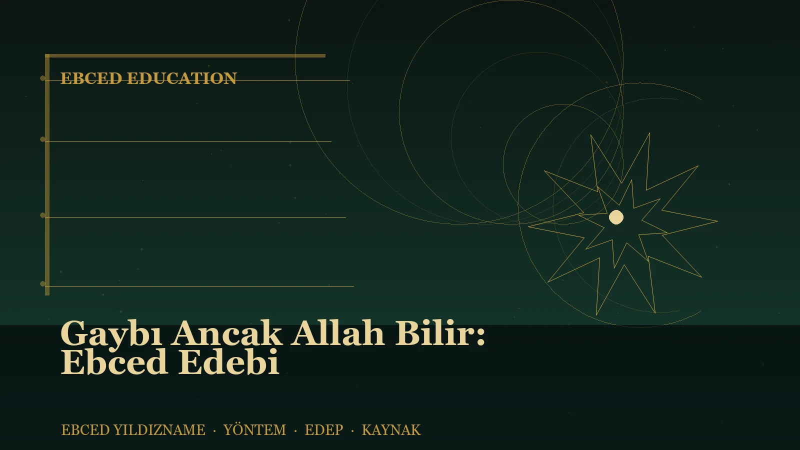 Gaybı Ancak Allah Bilir: Ebced Edebi — Ebced Yıldızname özgün kapak çizimi