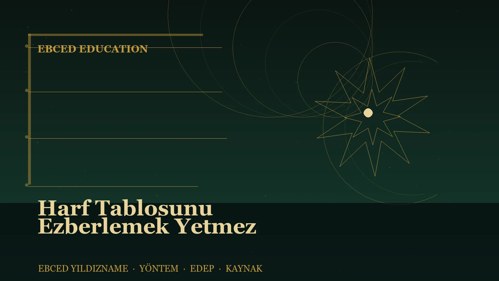 Harf Tablosunu Ezberlemek Yetmez — Ebced Yıldızname özgün kapak çizimi