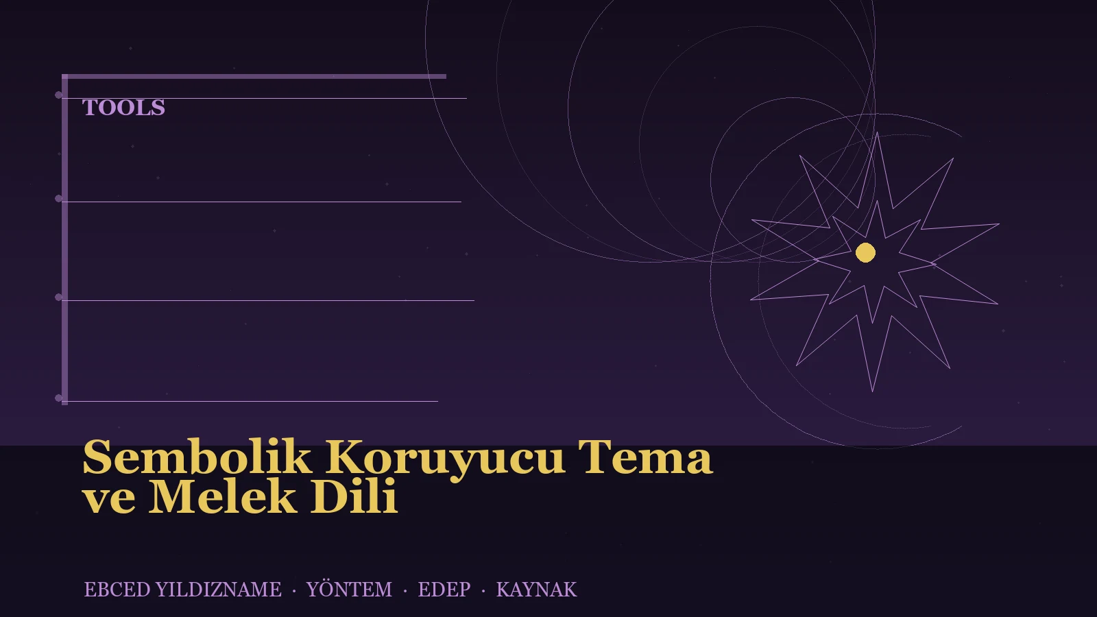 Sembolik Koruyucu Tema ve Melek Dili — Ebced Yıldızname özgün kapak çizimi