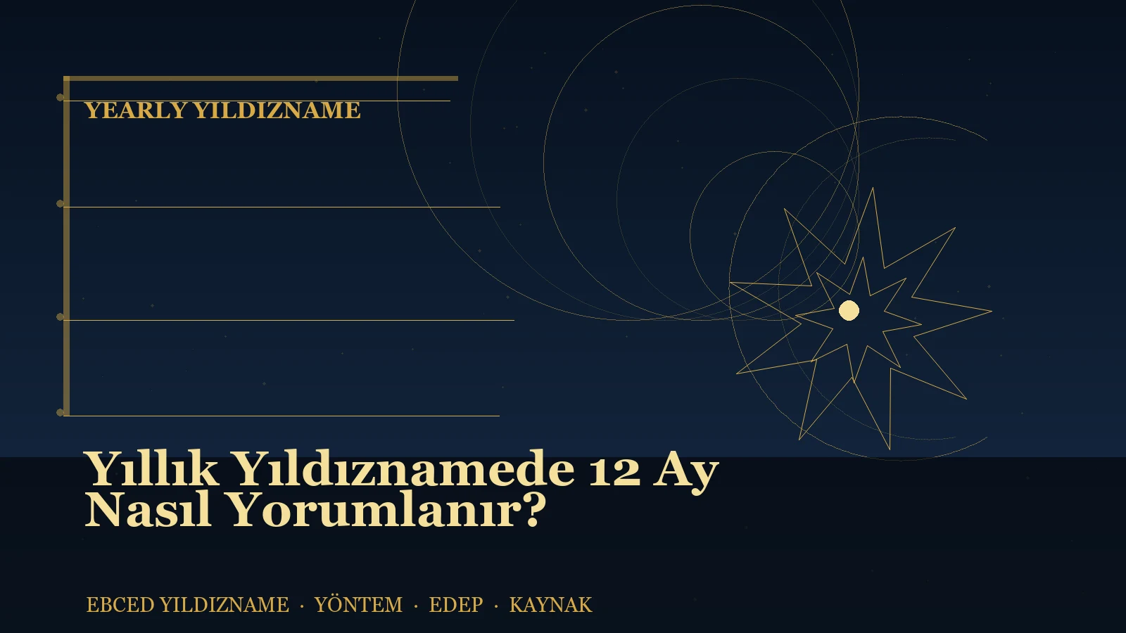 Yıllık Yıldıznamede 12 Ay Nasıl Yorumlanır? — Ebced Yıldızname özgün kapak çizimi