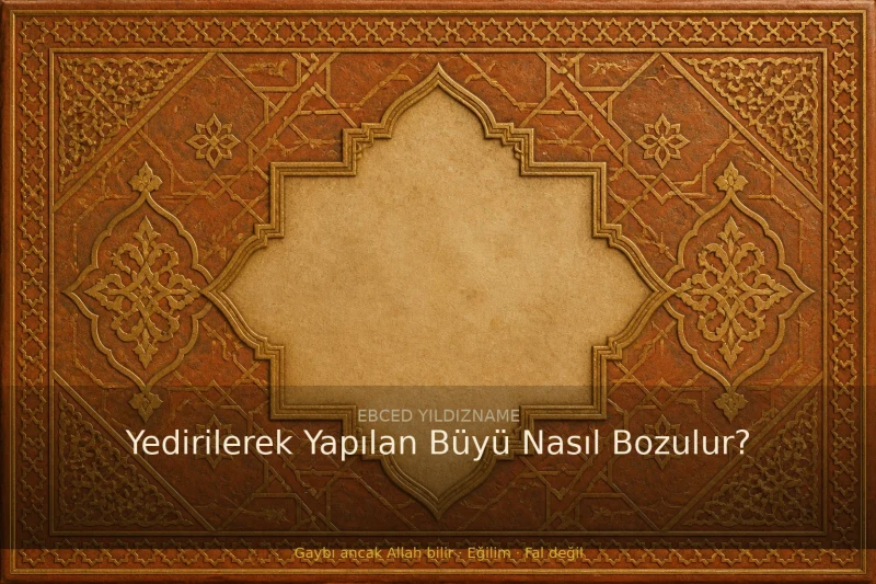 Yedirilerek Yapılan Büyü Nasıl Bozulur? — klasik ebced ve yıldızname geleneğine dair görsel anlatım