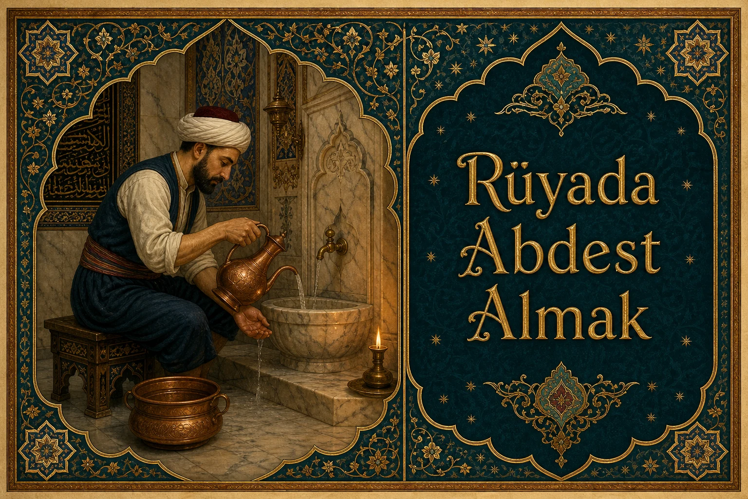 Rüyada Abdest Almak — Osmanlı yıldızname estetiğinde tezhipli minyatür kapak