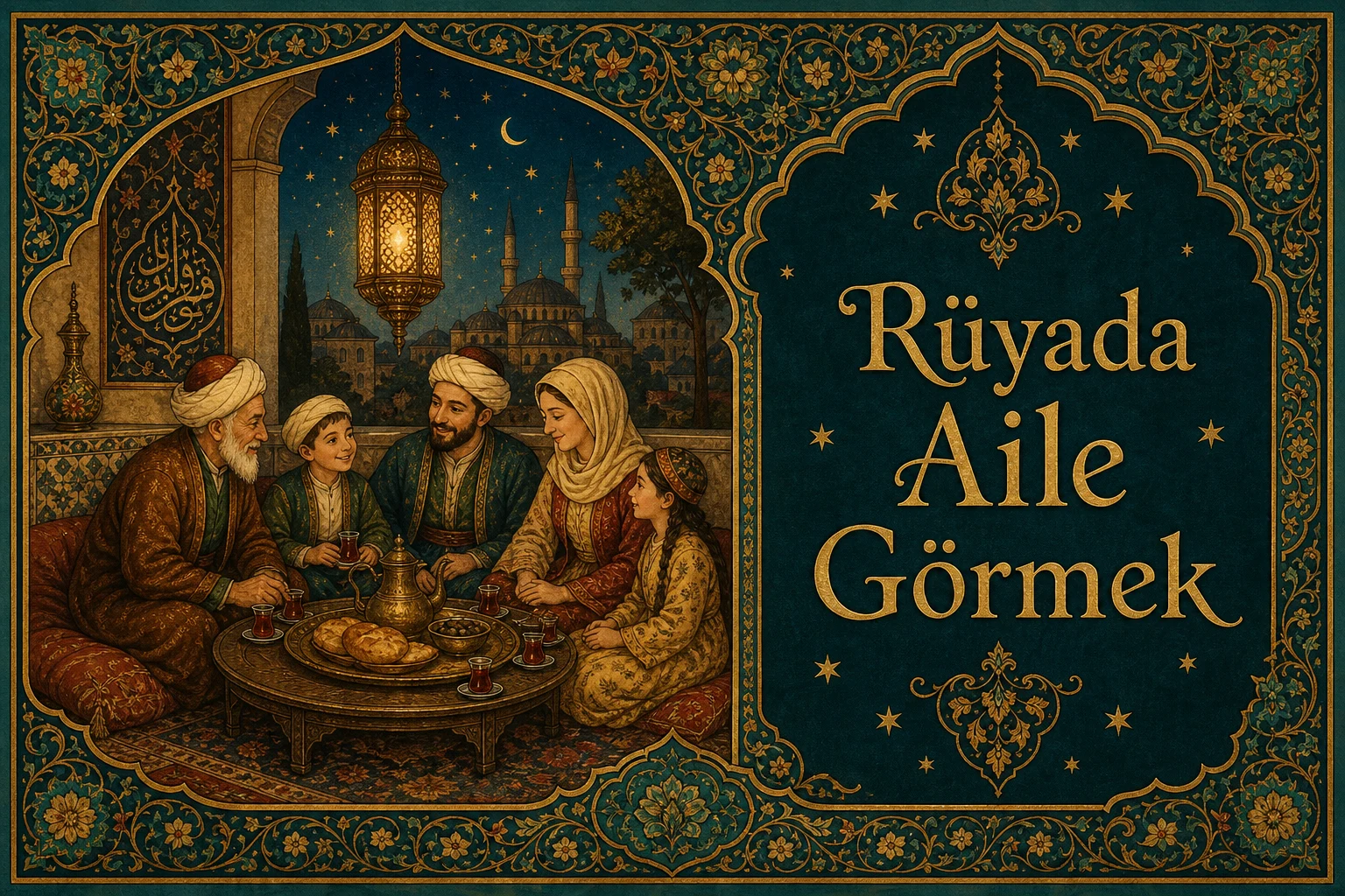 Rüyada Aile Görmek — Osmanlı yıldızname estetiğinde tezhipli minyatür kapak