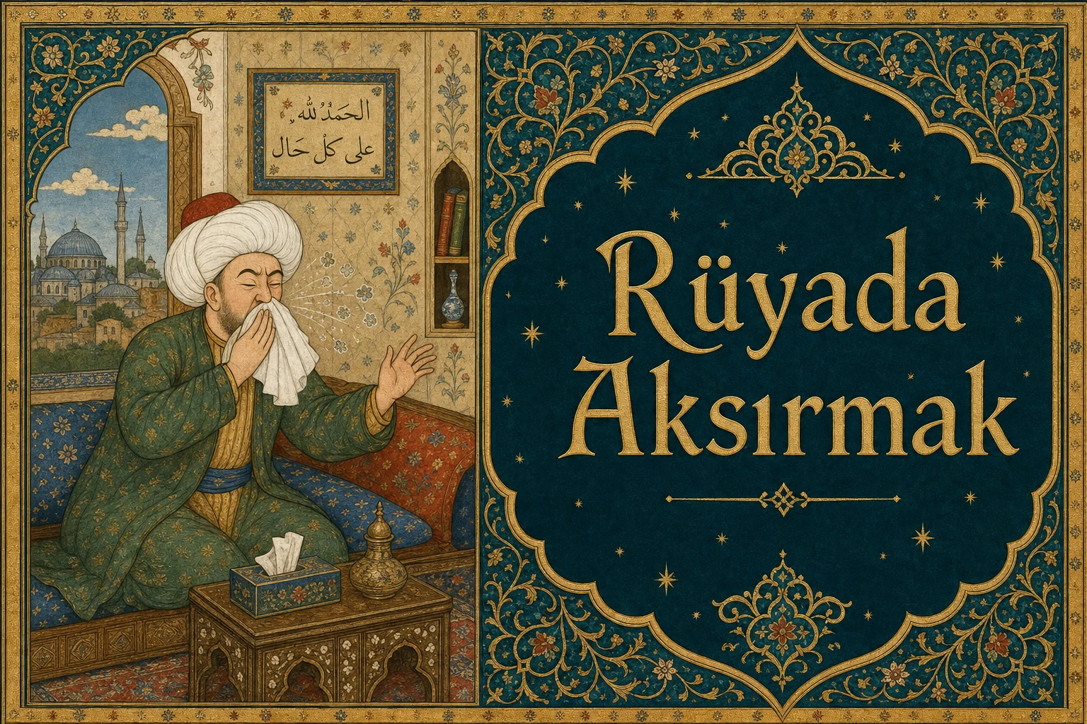 Rüyada Aksırmak — Osmanlı yıldızname estetiğinde tezhipli minyatür kapak