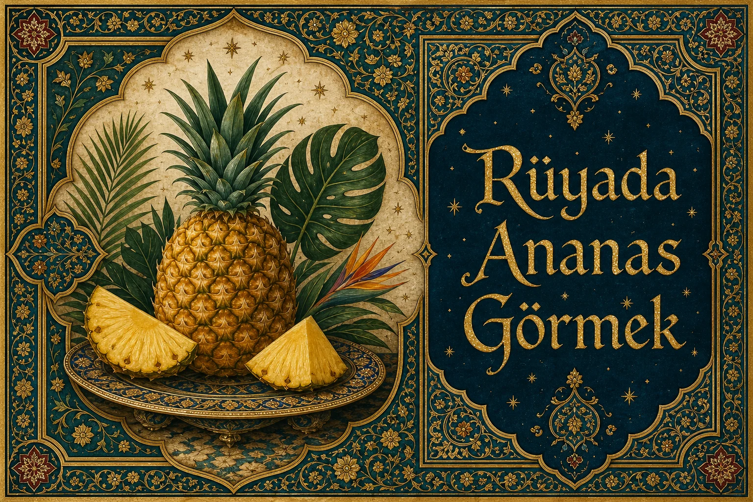 Rüyada Ananas Görmek — Osmanlı yıldızname estetiğinde tezhipli minyatür kapak
