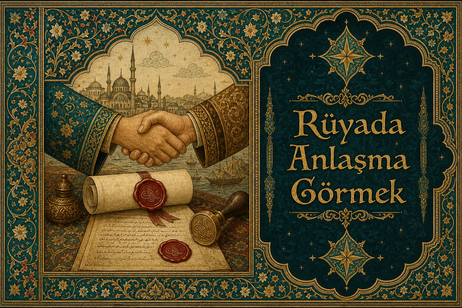 Rüyada Anlaşma Görmek — Osmanlı yıldızname estetiğinde tezhipli minyatür kapak