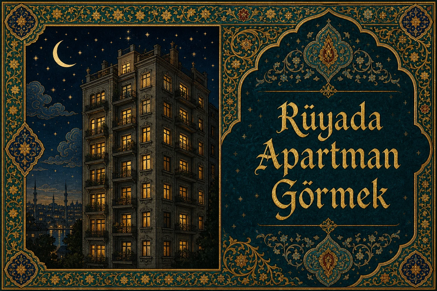 Rüyada Apartman Görmek — Osmanlı yıldızname estetiğinde tezhipli minyatür kapak