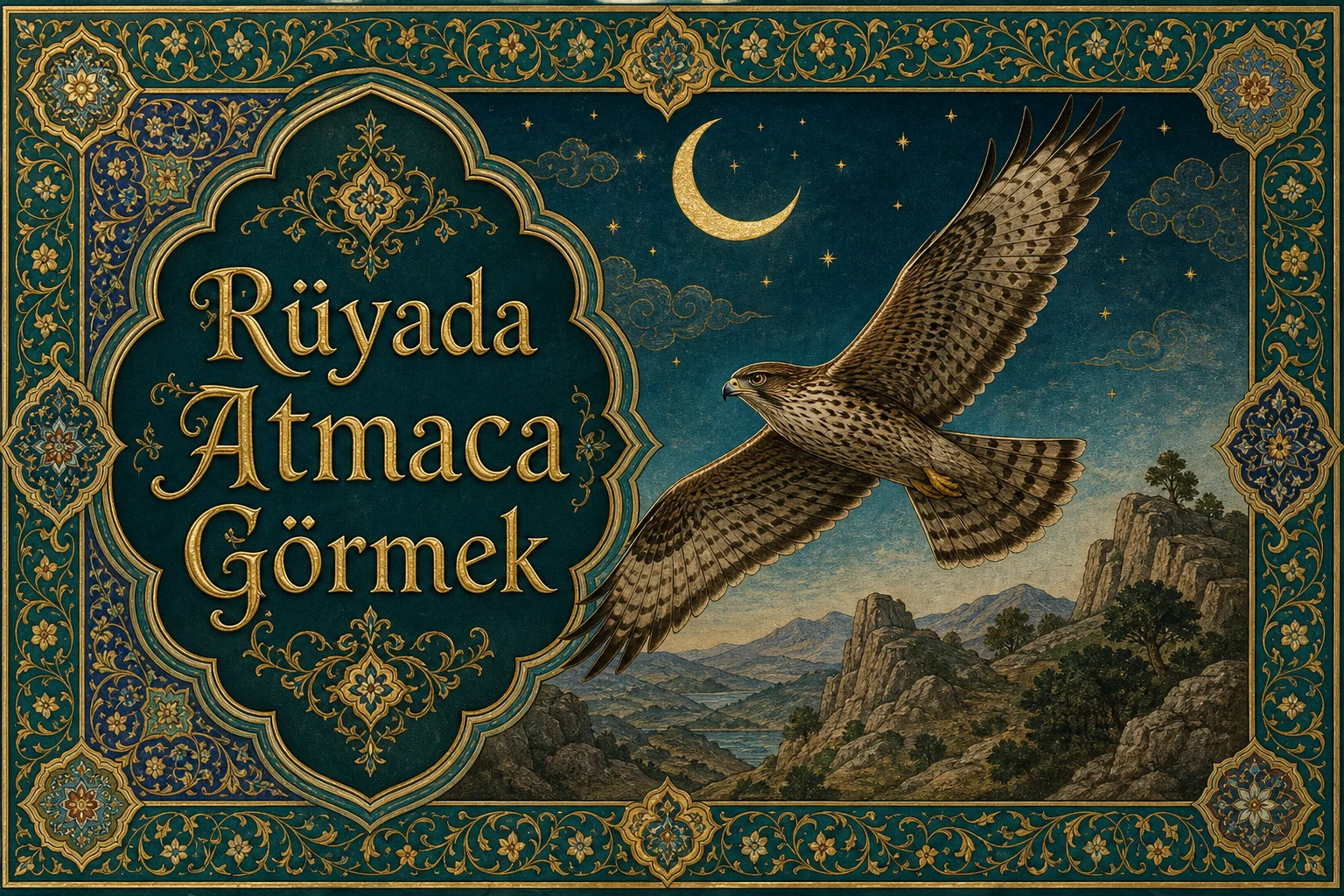 Rüyada Atmaca Görmek — Osmanlı yıldızname estetiğinde tezhipli minyatür kapak