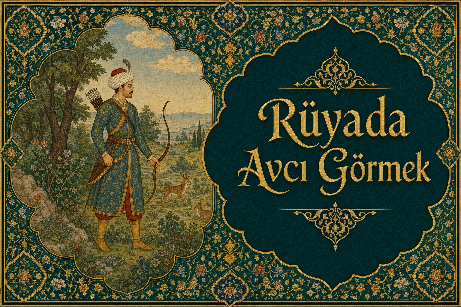 Rüyada Avcı Görmek — Osmanlı yıldızname estetiğinde tezhipli minyatür kapak