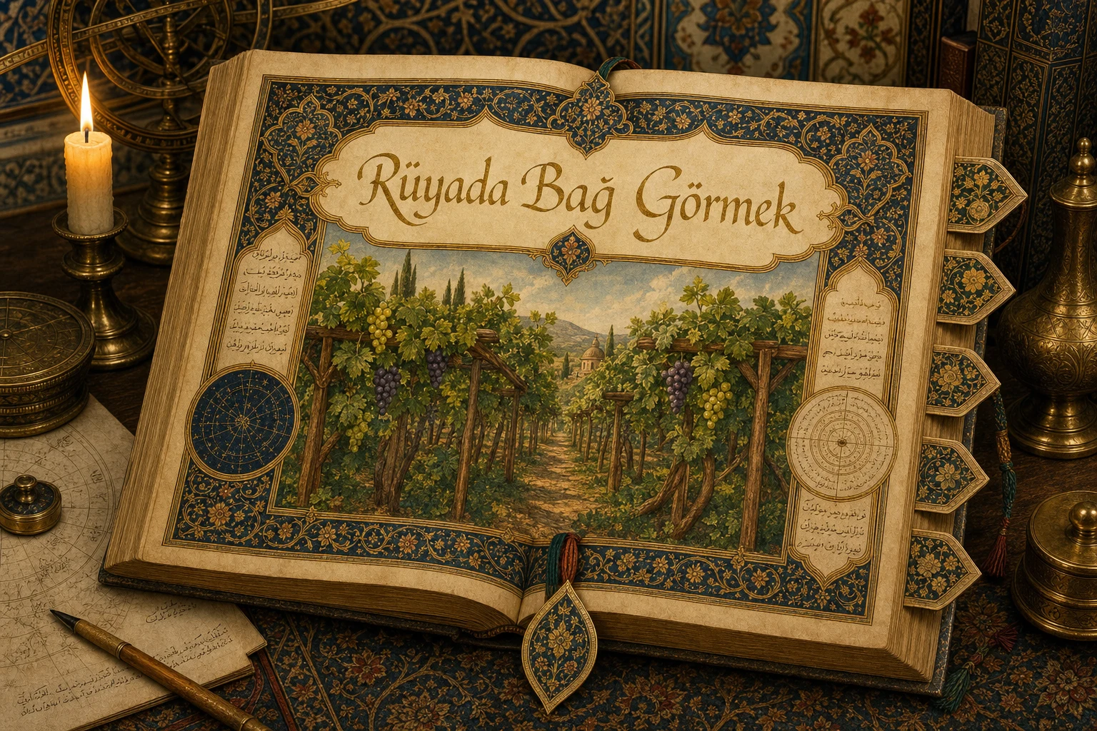 Rüyada Bağ Görmek — Osmanlı yıldızname estetiğinde tezhipli minyatür kapak
