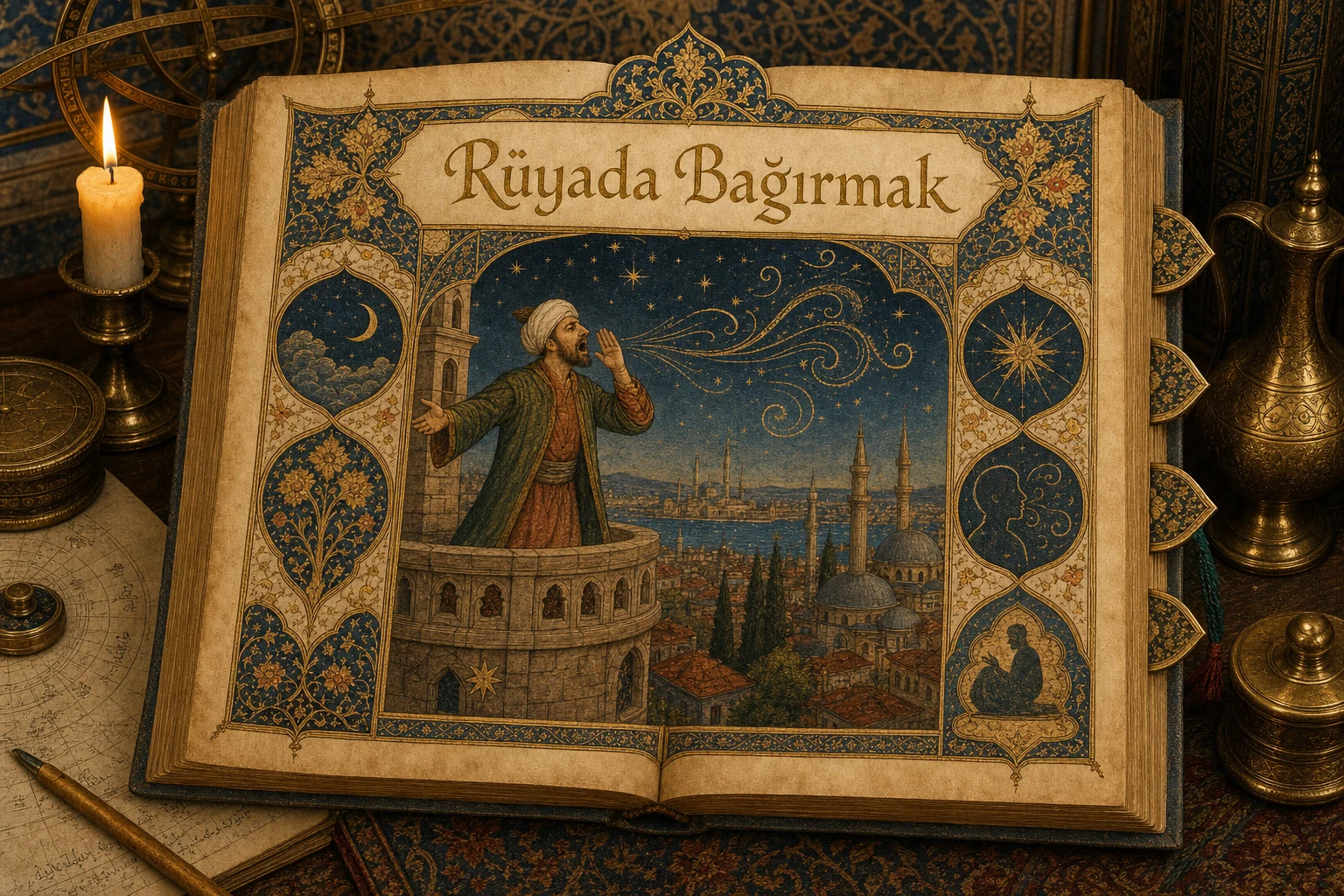 Rüyada Bağırmak — Osmanlı yıldızname estetiğinde tezhipli minyatür kapak