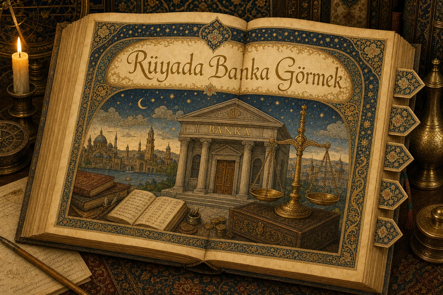 Rüyada Banka Görmek — Osmanlı yıldızname estetiğinde tezhipli minyatür kapak