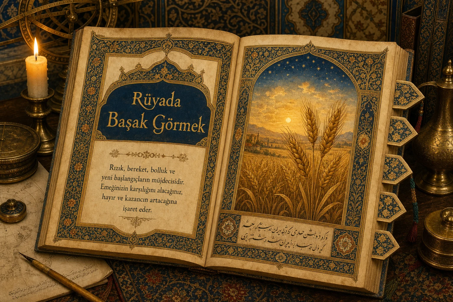 Rüyada Başak Görmek — Osmanlı yıldızname estetiğinde tezhipli minyatür kapak