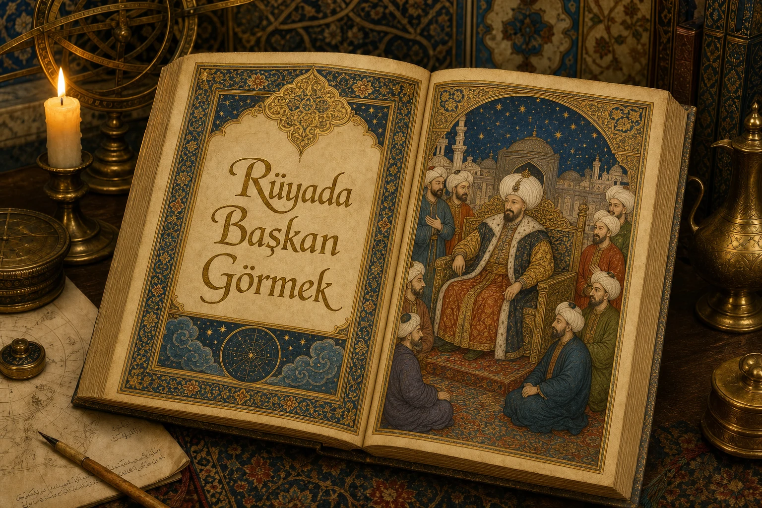 Rüyada Başkan Görmek — Osmanlı yıldızname estetiğinde tezhipli minyatür kapak
