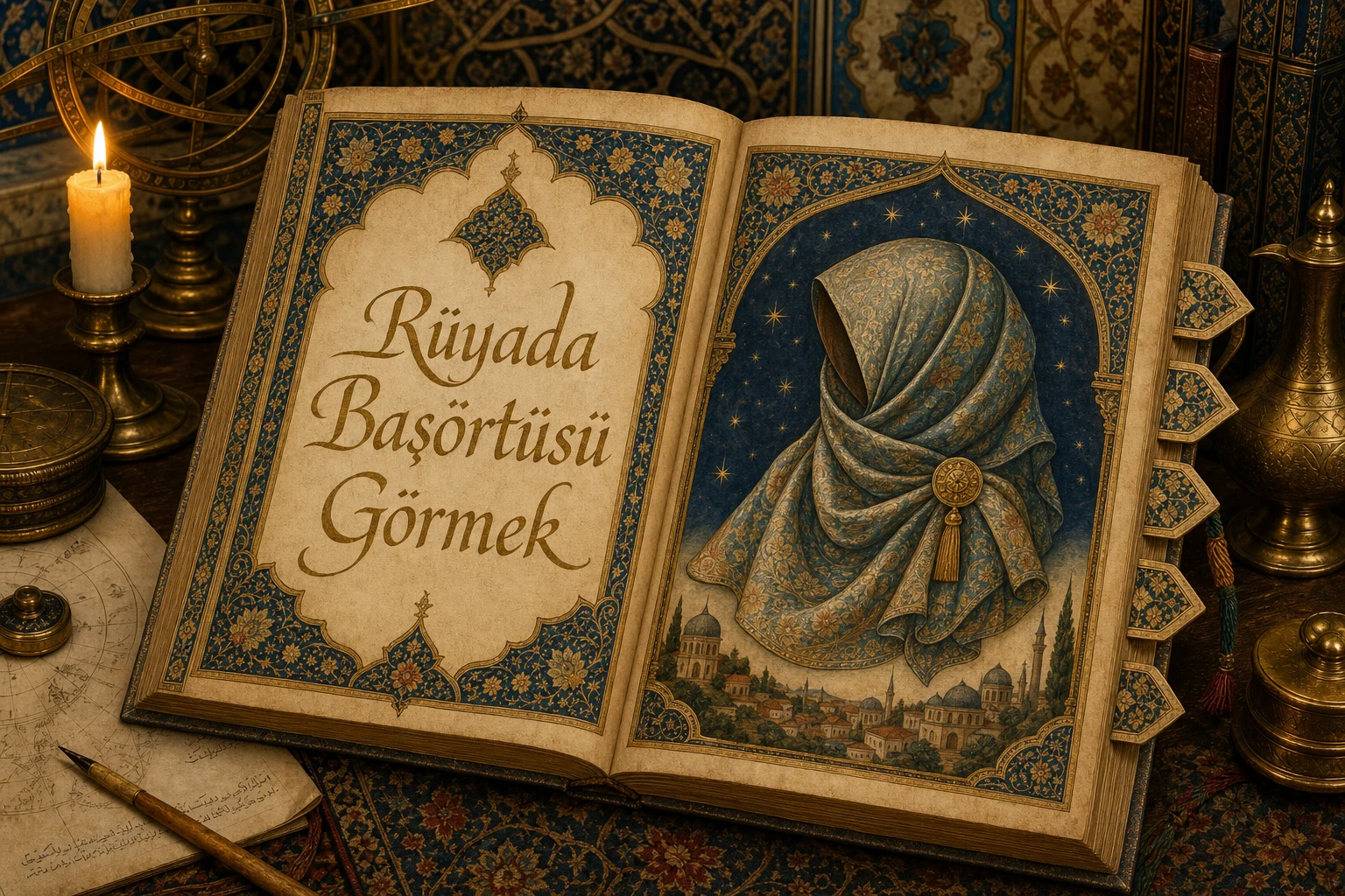Rüyada Başörtüsü Görmek — Osmanlı yıldızname estetiğinde tezhipli minyatür kapak