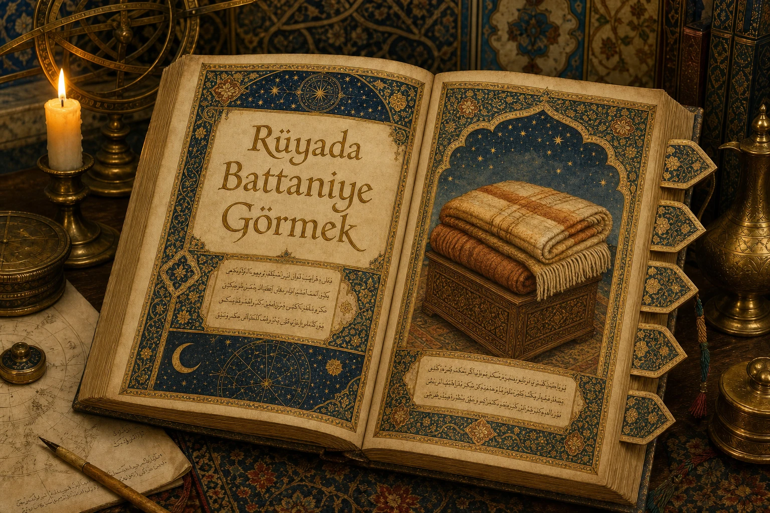 Rüyada Battaniye Görmek — Osmanlı yıldızname estetiğinde tezhipli minyatür kapak