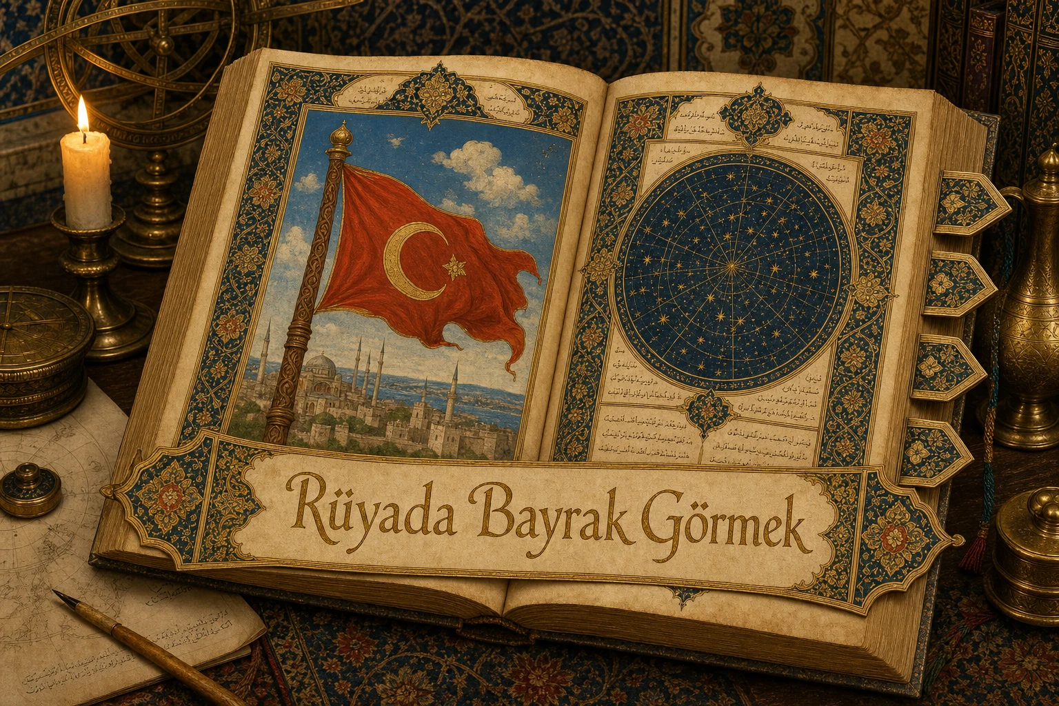 Rüyada Bayrak Görmek — Osmanlı yıldızname estetiğinde tezhipli minyatür kapak