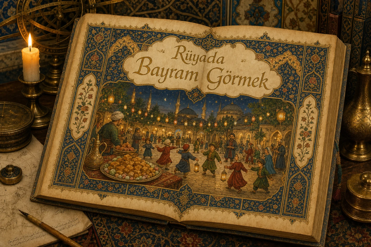 Rüyada Bayram Görmek — Osmanlı yıldızname estetiğinde tezhipli minyatür kapak