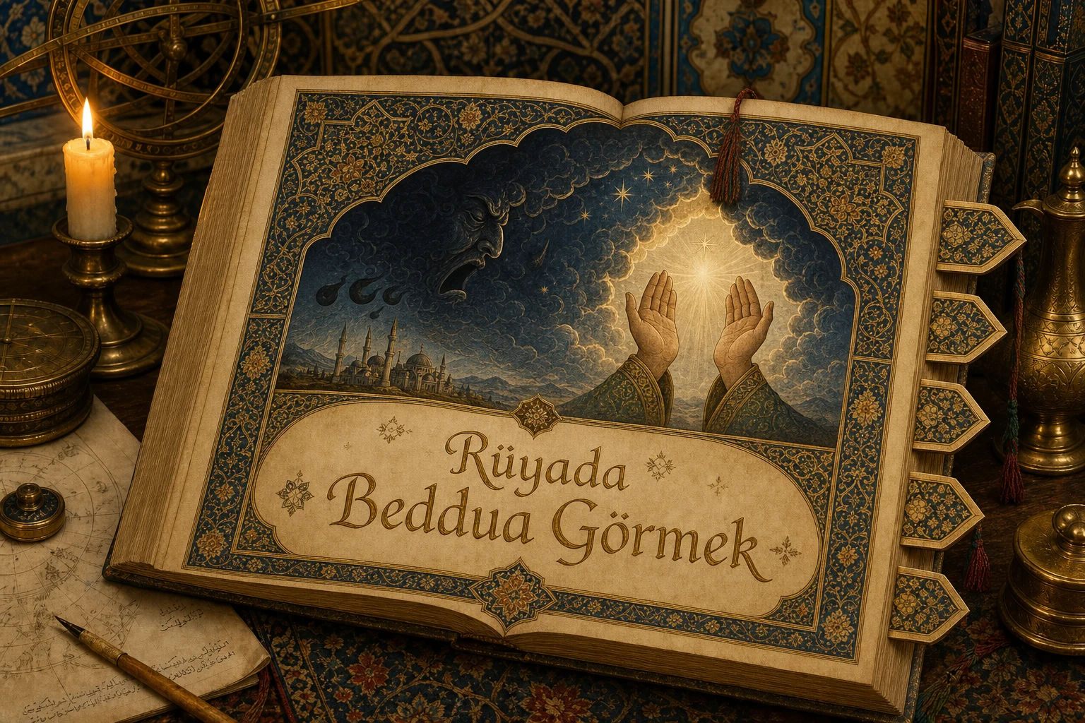 Rüyada Beddua Görmek — Osmanlı yıldızname estetiğinde tezhipli minyatür kapak