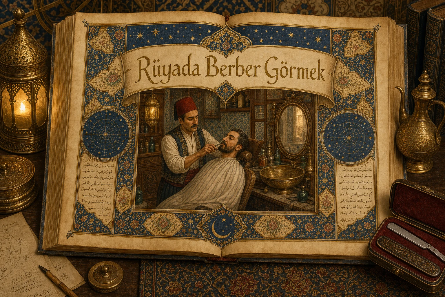 Rüyada Berber Görmek — Osmanlı yıldızname estetiğinde tezhipli minyatür kapak