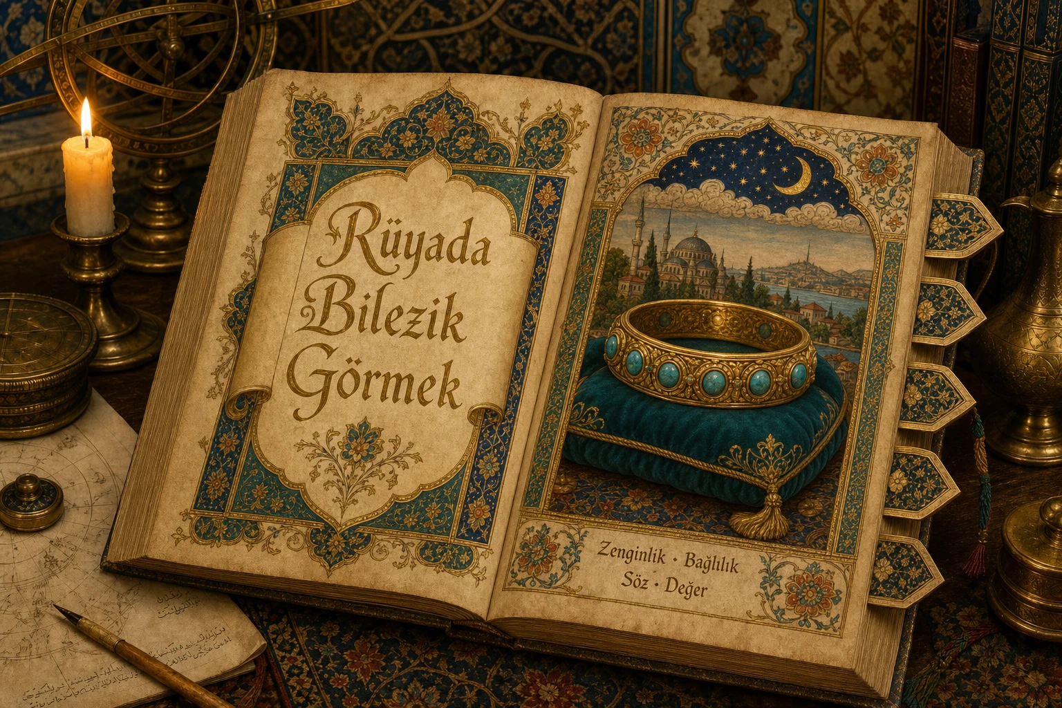 Rüyada Bilezik Görmek — Osmanlı yıldızname estetiğinde tezhipli minyatür kapak