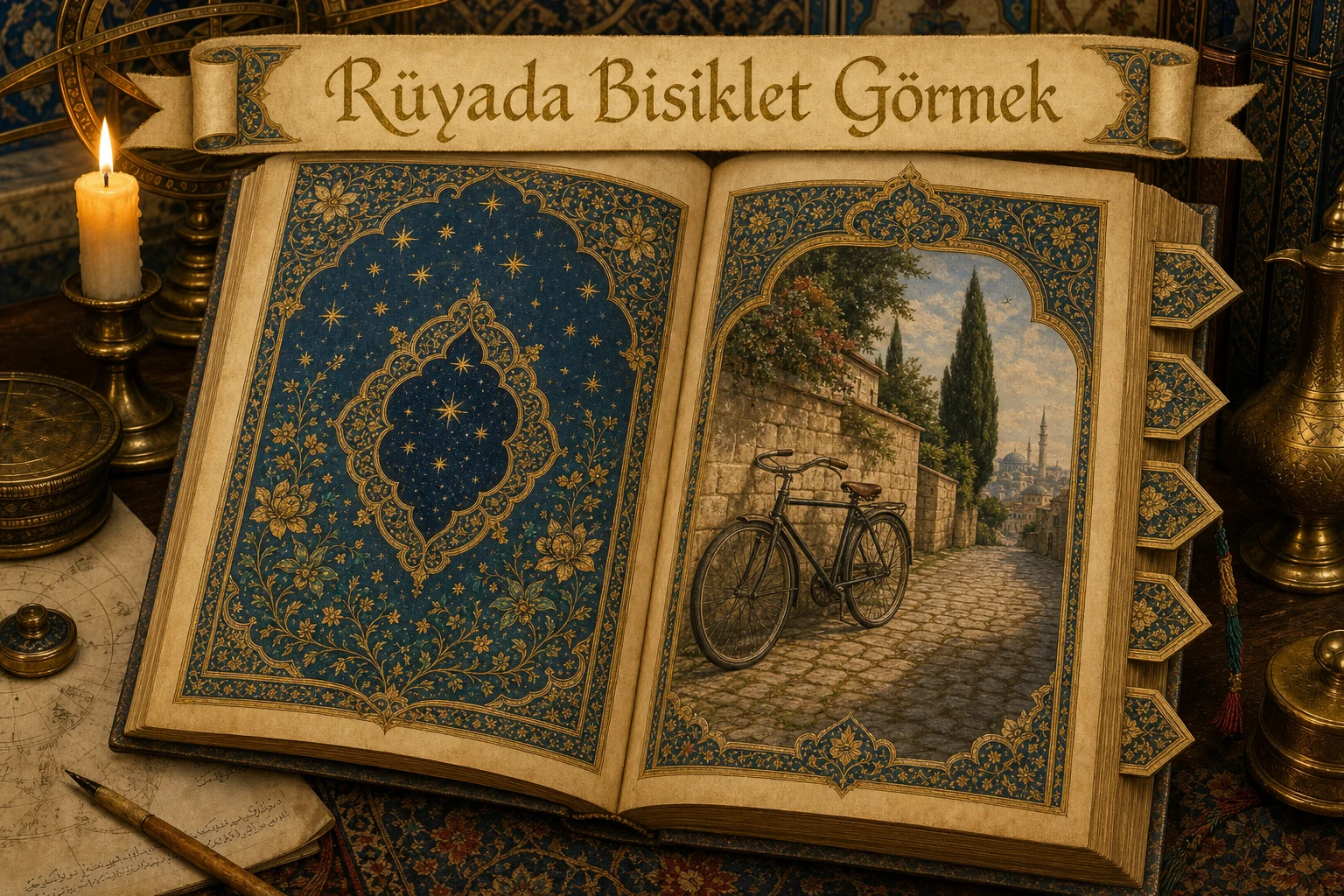 Rüyada Bisiklet Görmek — Osmanlı yıldızname estetiğinde tezhipli minyatür kapak