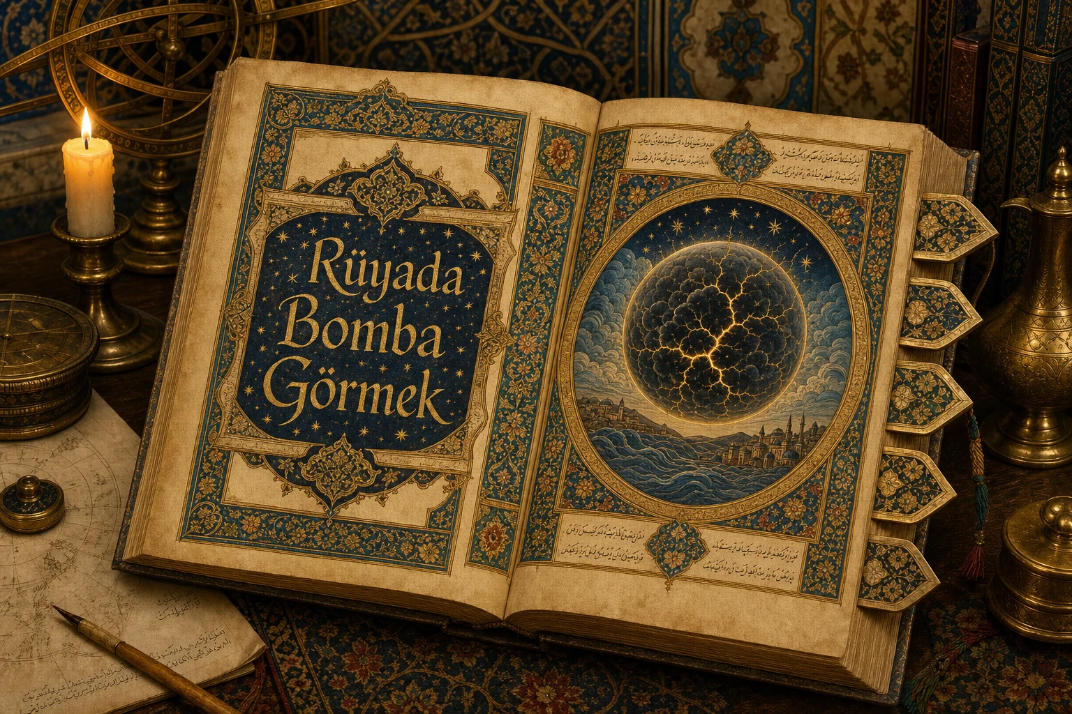 Rüyada Bomba Görmek — Osmanlı yıldızname estetiğinde tezhipli minyatür kapak