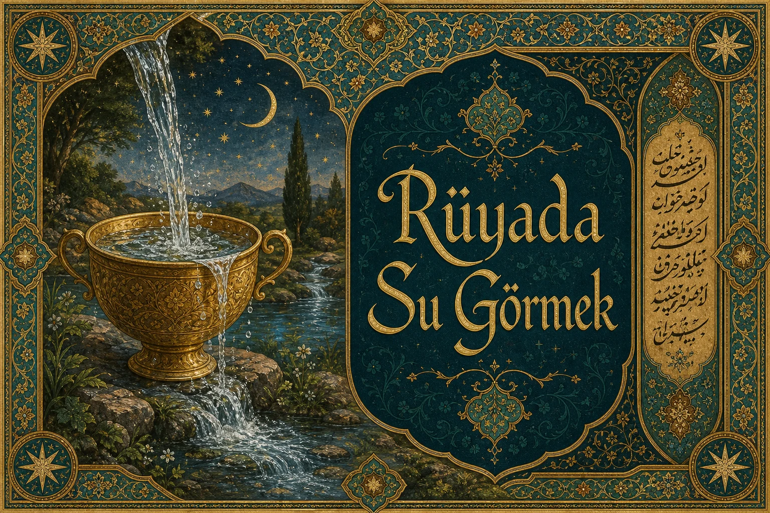 Rüyada Su Görmek — Osmanlı yıldızname estetiğinde tezhipli minyatür kapak