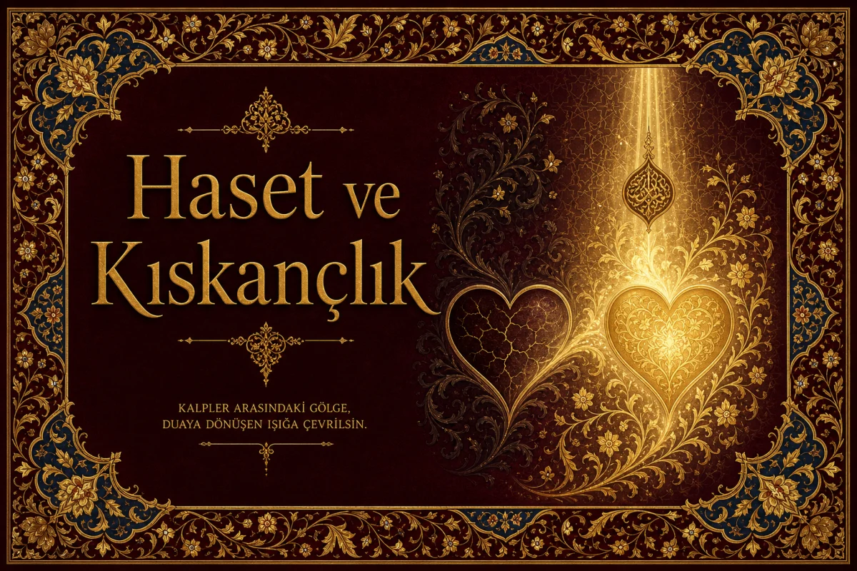 Haset ve Kıskançlık — Osmanlı tezhipli rukye kapak görseli