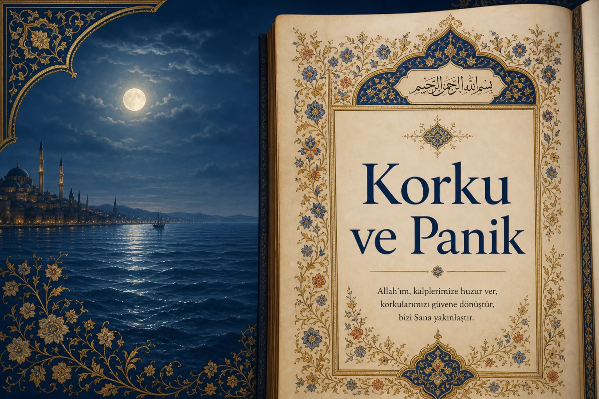 Korku ve Panik — Osmanlı tezhipli rukye kapak görseli