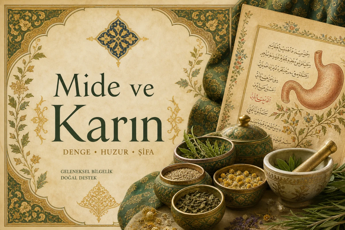 Mide ve Karın Rahatsızlığı — Osmanlı tezhipli rukye kapak görseli