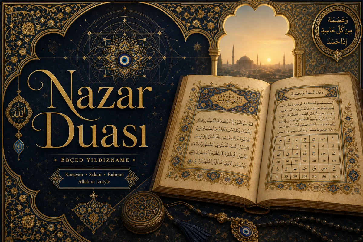 Nazar Duası — Osmanlı tezhipli rukye kapak görseli