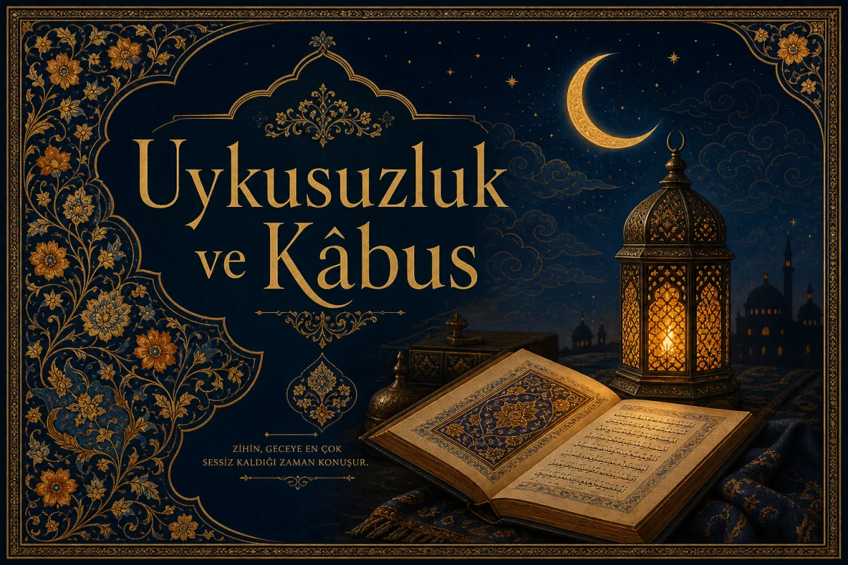Uykusuzluk ve Kâbus — Osmanlı tezhipli rukye kapak görseli
