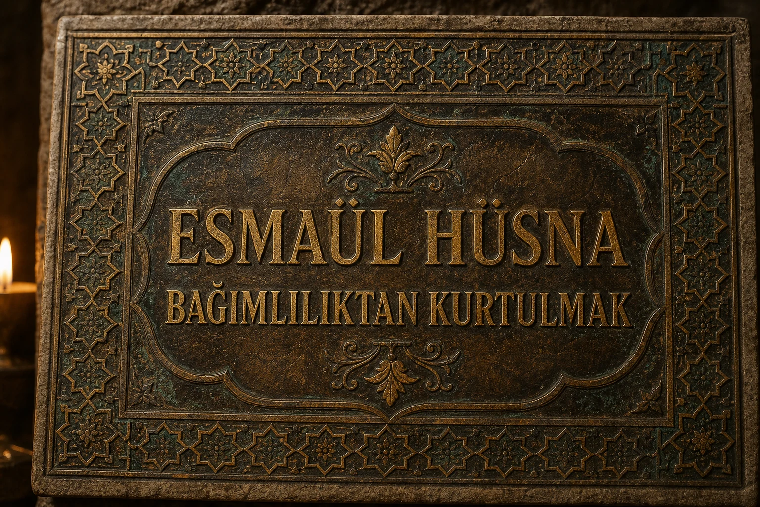 Bağımlılıktan Kurtulmak İçin Esmaül Hüsna — eskitme kabartma kapak